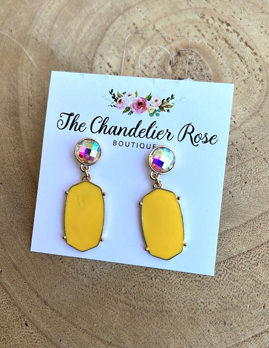 Yellow KS Earring with AB Stone