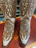 CORRAL WOMEN'S DISTRESSED CAMEL OVERLAY & CRYSTALS WESTERN BOOT - C4114