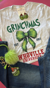 GRINCHMAS WHOVILLE UNIVERSITY TEE - ASH