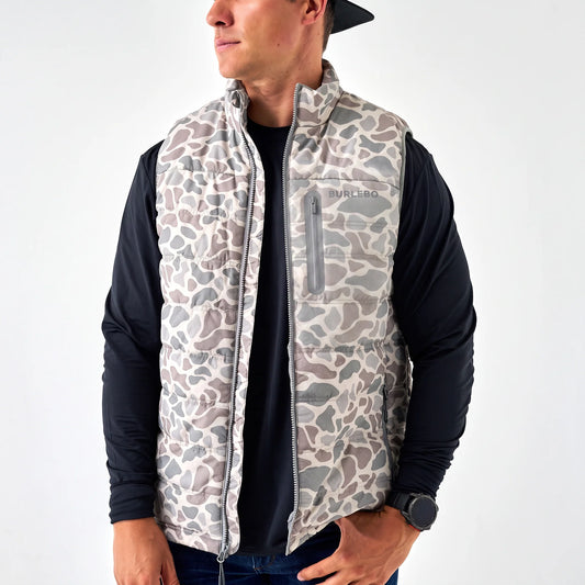 BURLEBO PUFFER VEST - CLASSIC DEER CAMO