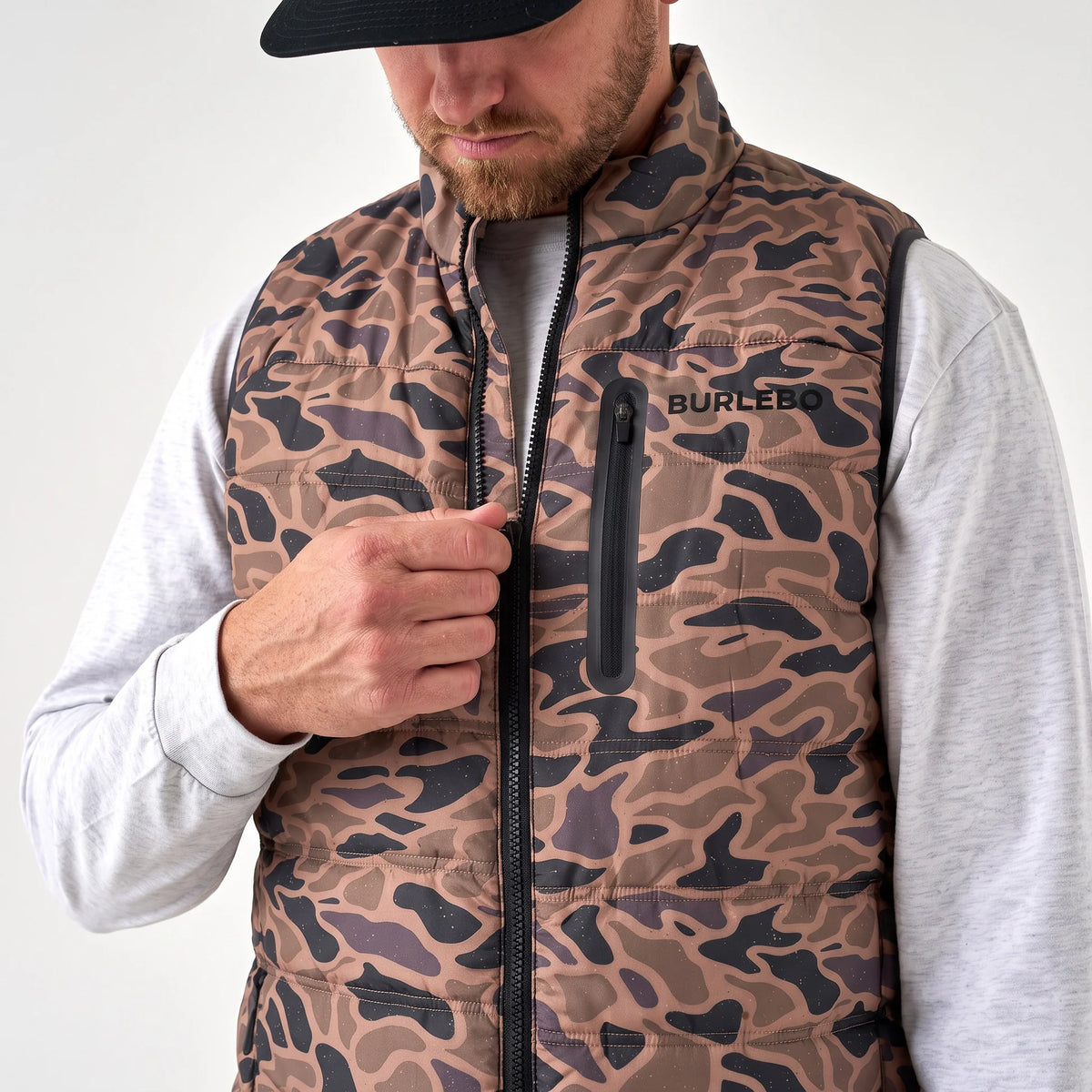 BURLEBO PUFFER VEST - GAUGE CAMO