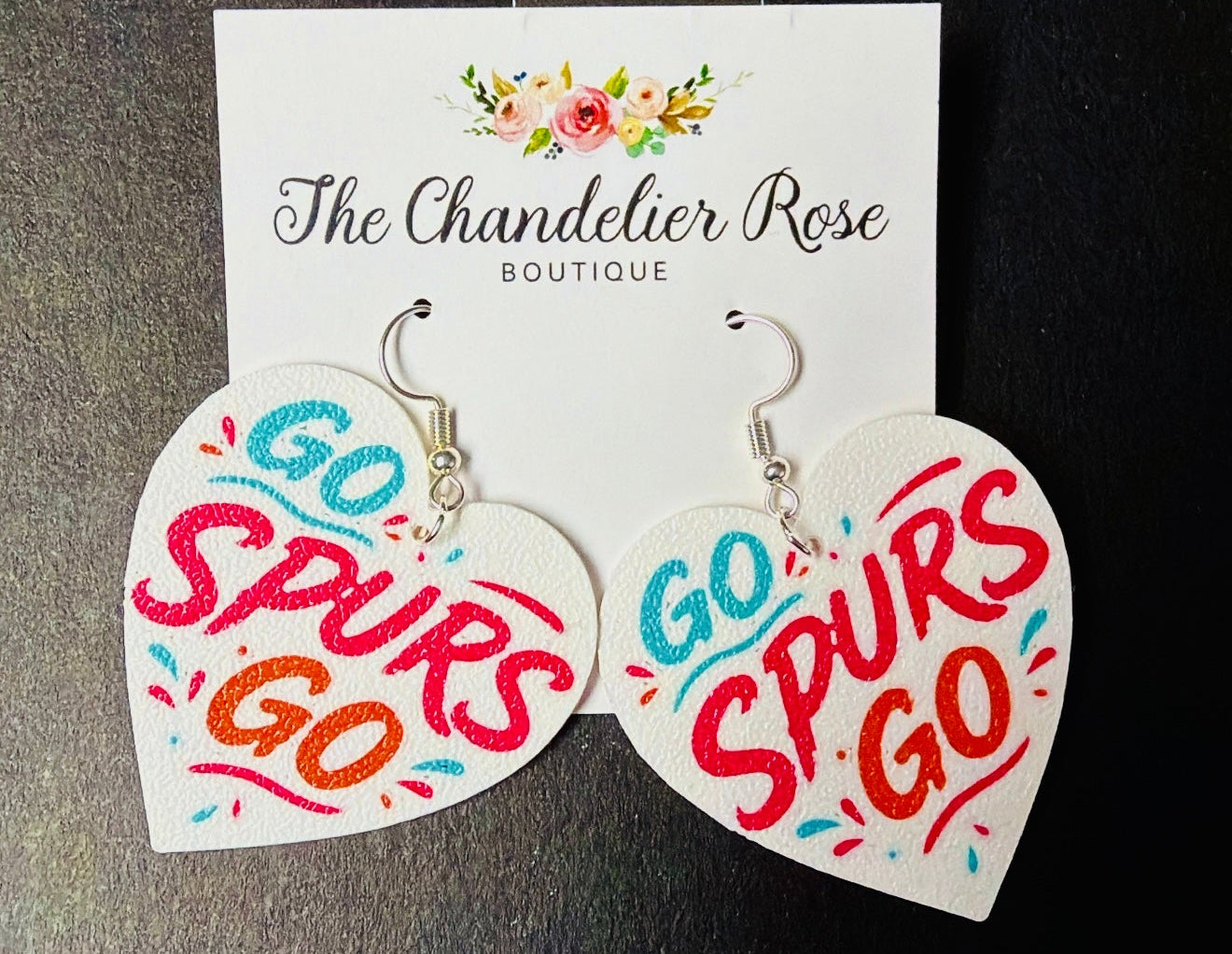 GO SPURS WHITE FIESTA EARRING