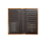ARIAT MENS RODEO STYLE WALLET FLORAL ARIAT BANNER TAN