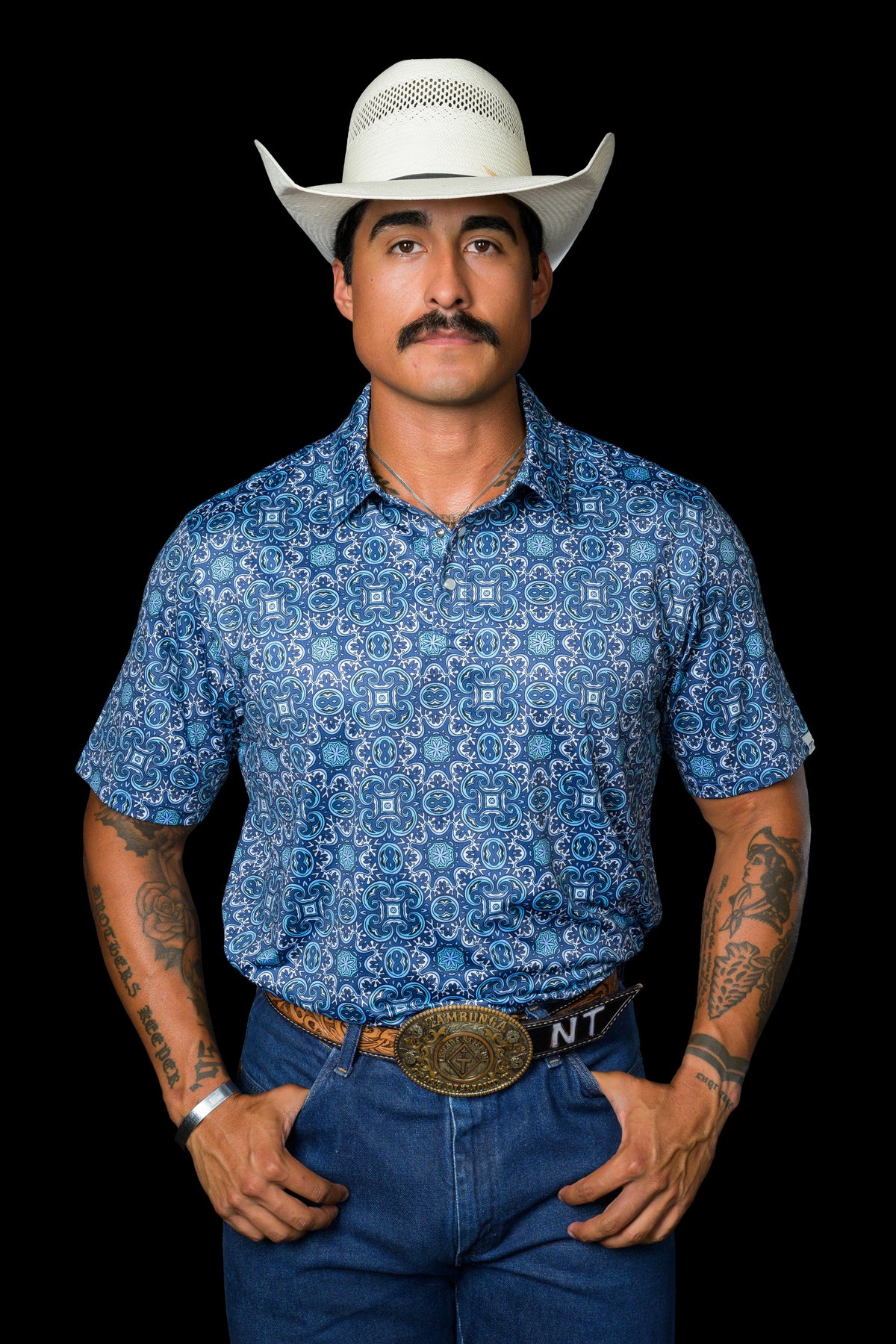 FERRELL MEN'S THE BENNETT IN BLUE POLO