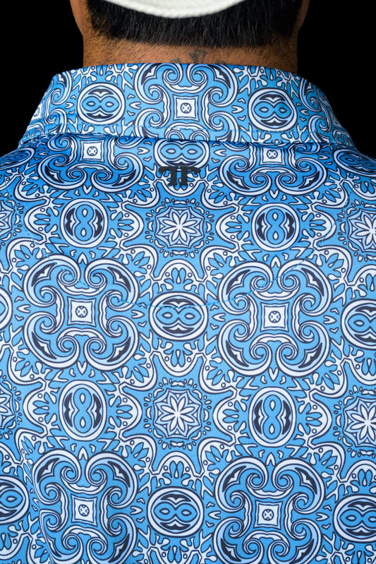 FERRELL MEN'S THE BENNETT IN LIGHT BLUE POLO