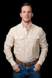 FERRELL MEN'S THE COLLIN IN CREAM - LONG SLEEVE SNAP SHIRT