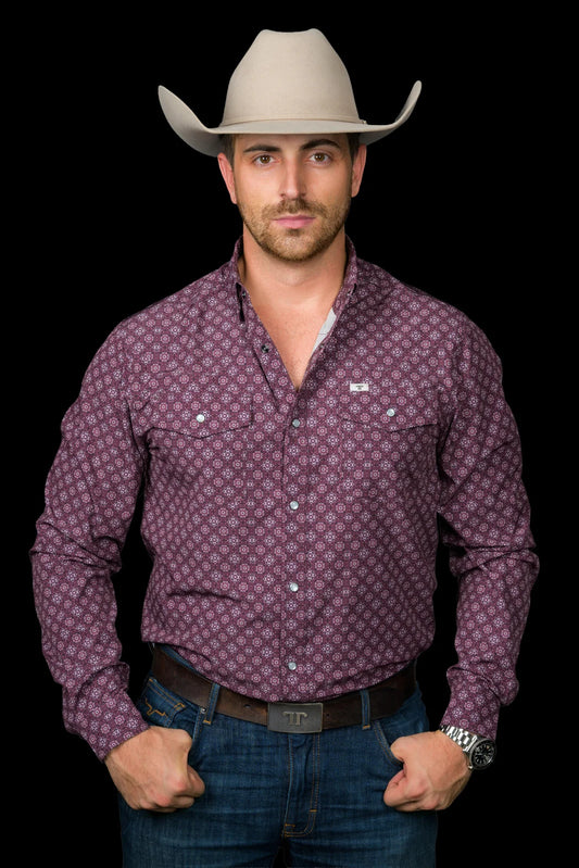 FERRELL MEN'S THE SUTTON LONG SLEEVE PEARL SNAP