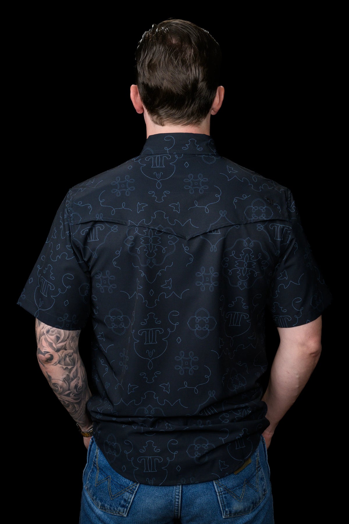 FERRELL MEN'S CARSON SHORT SLEEVE PEARL SNAP SHIRT - BLACK
