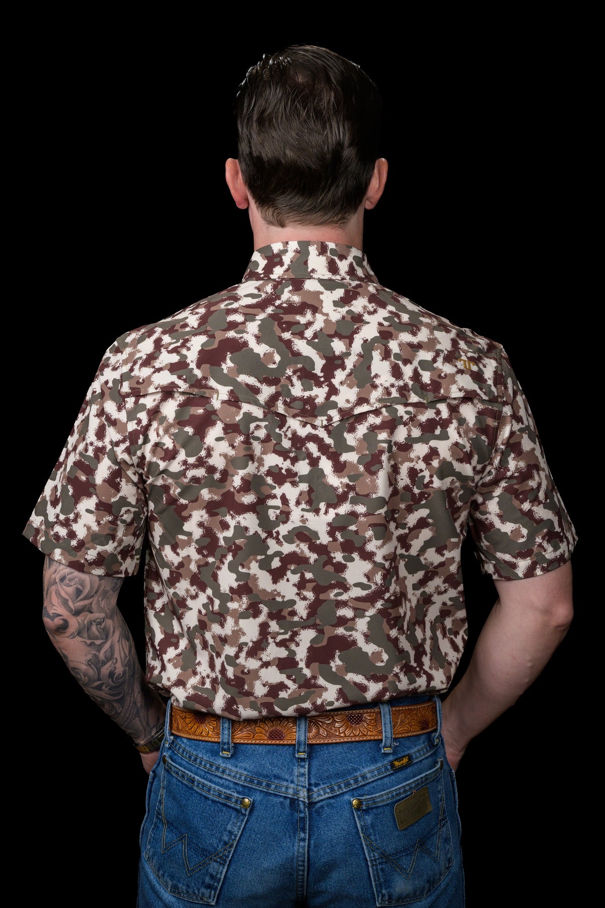 FERRELL MEN'S CAMO LITE SHORT SLEEVE PEARL SNAP SHIRT