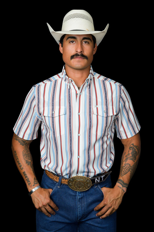 FERRELL MEN'S THE BROOKS IN WHITE - SHORT SLEEVE SNAP
