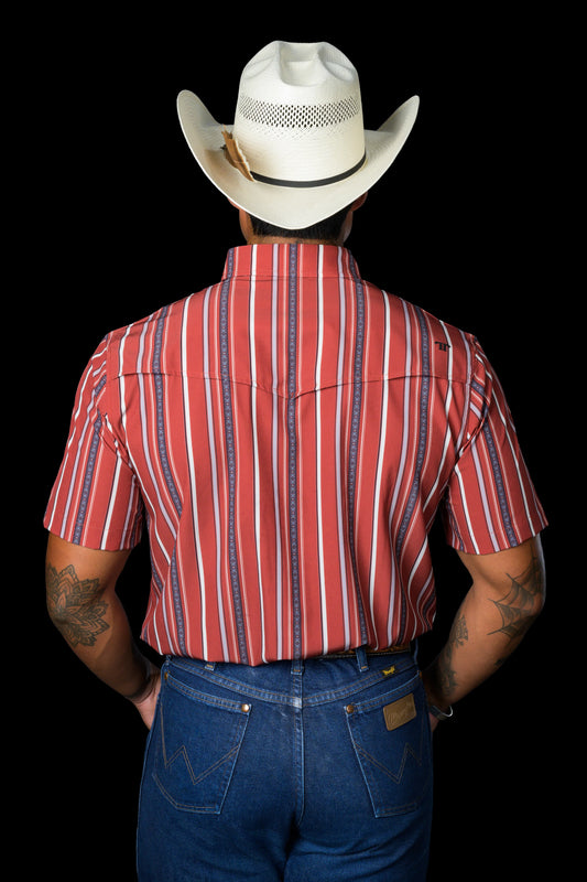 FERRELL MEN'S THE BROOKS IN RED - SHORT SLEEVE SNAP