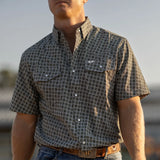 FERRELL MEN'S THE COLTON IN GREEN - SHORT SLEEVE SNAP