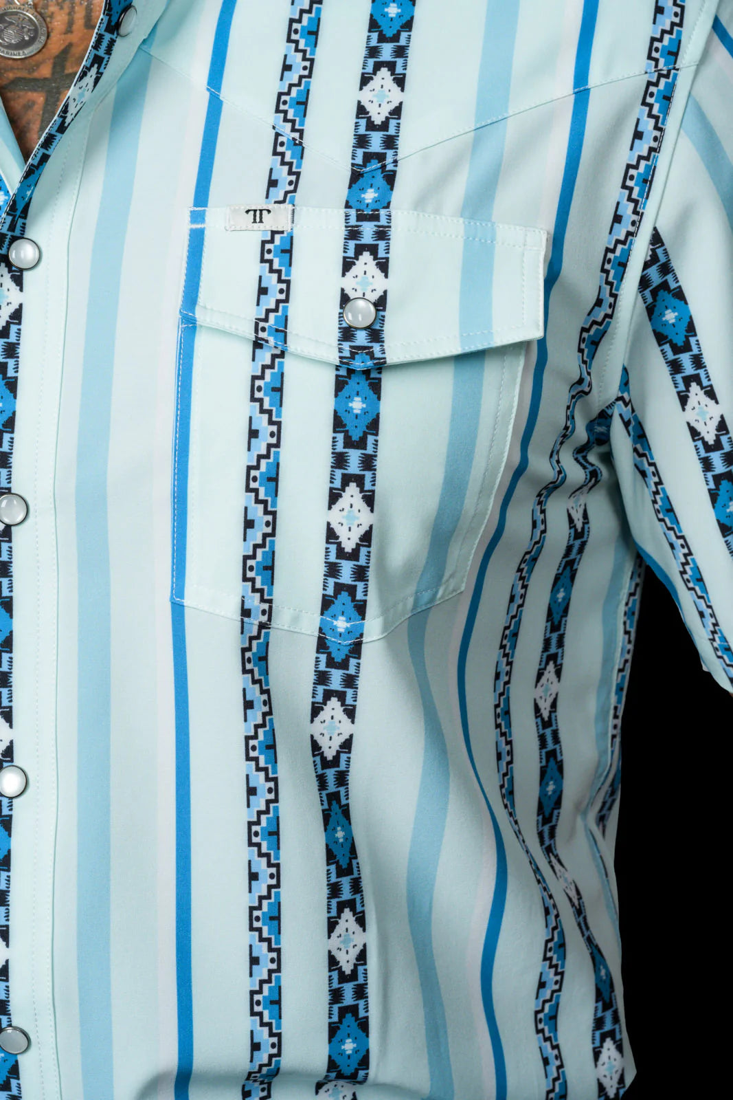 FERRELL MEN'S THE POST IN BLUE - SHORT SLEEVE SNAP