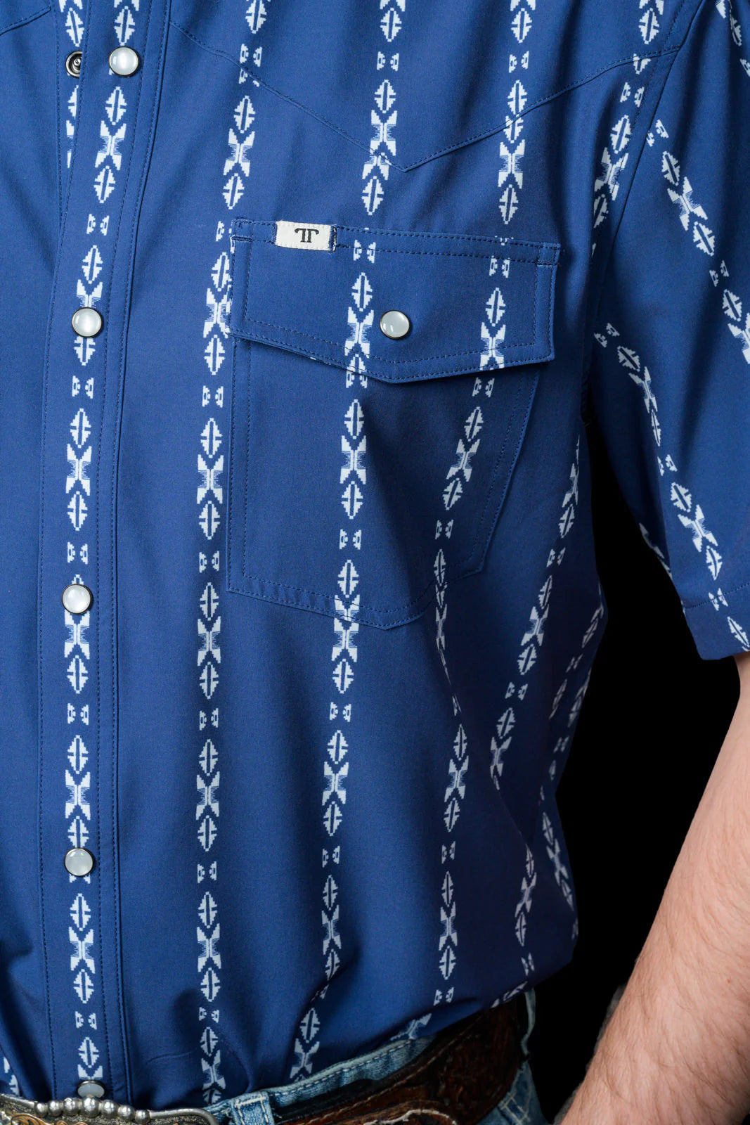 FERRELL MEN'S THE MAVERICK IN BLUE - SHORT SLEEVE SNAP
