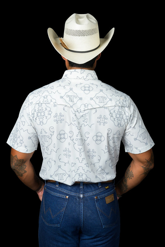 FERRELL MEN'S THE CARSON IN WHITE - SHORT SLEEVE SNAP