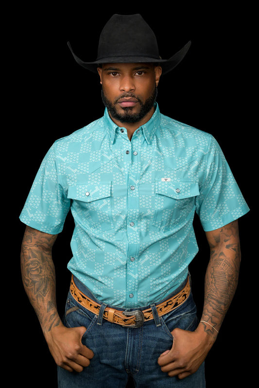 FERRELL MEN'S THE FLYNN SHORT SLEEVE PEARL SNAP SHIRT