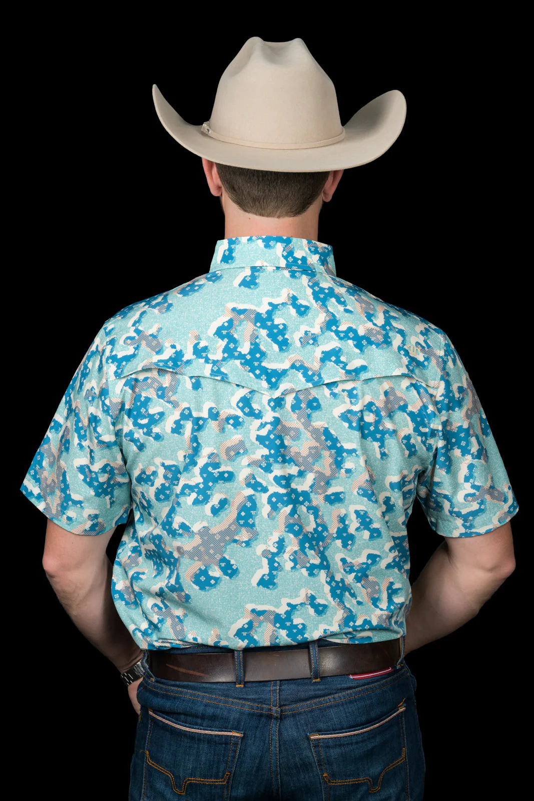 FERRELL MEN'S THE TRAVIS CAMO PEARL SNAP SHORT SLEEVE