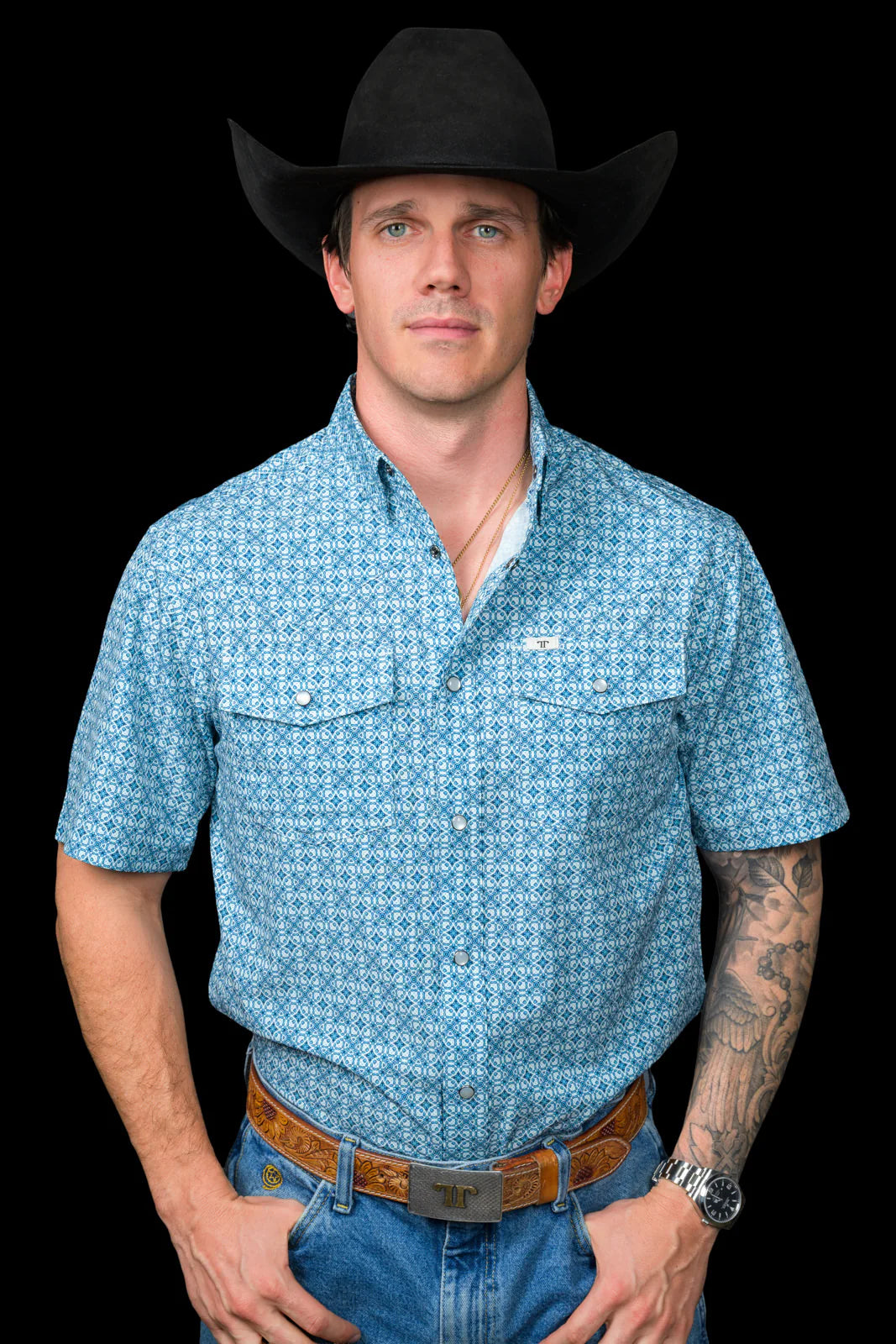 FERRELL MEN'S THE CLINT - SHORT SLEEVE PEARL SNAP SHIRT