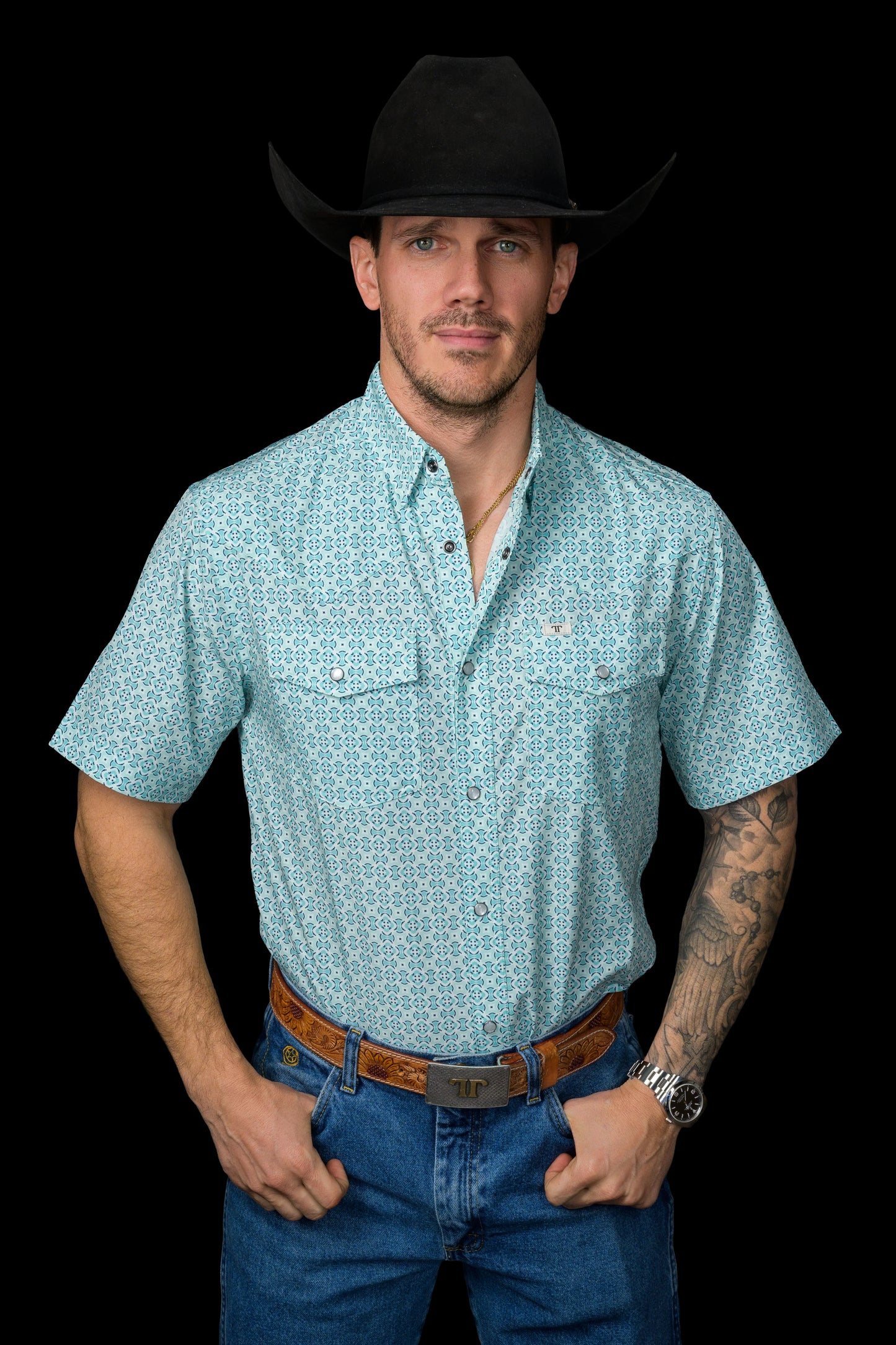 FERRELL MEN'S THE PIERCE - SHORT SLEEVE PEARL SNAP SHIRT