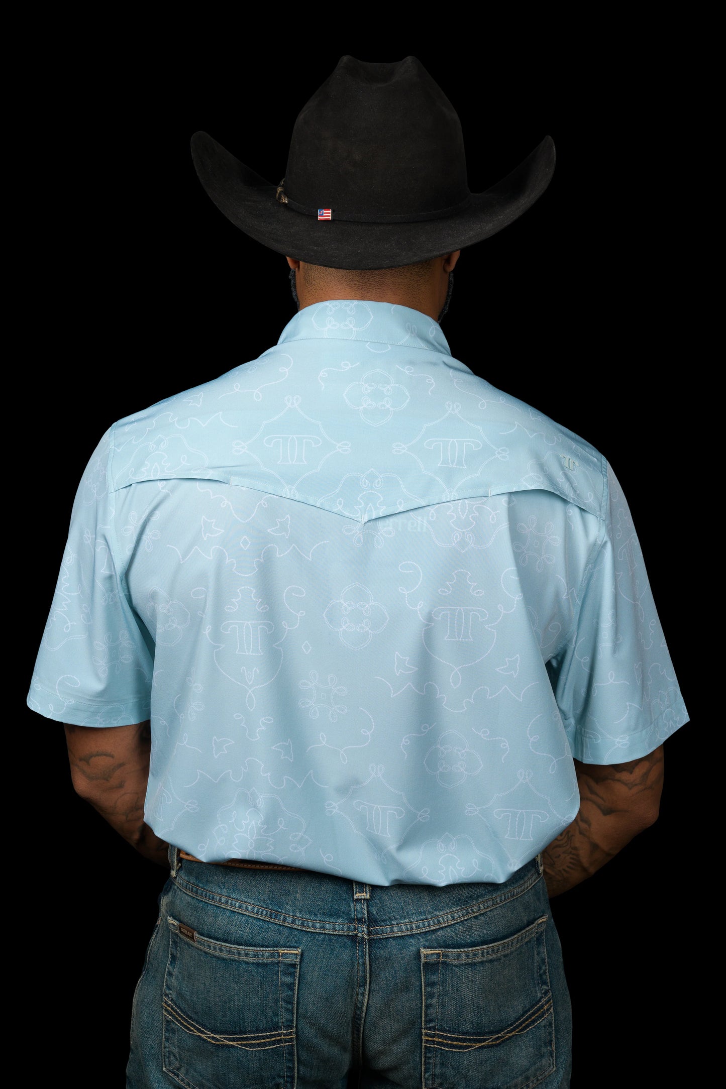FERRELL MEN'S THE CARSON IN GREY GREEN - SHORT SLEEVE PEARL SNAP SHIRT