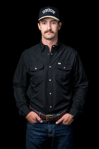 FERRELL MEN'S BLACK LONG SLEEVE SNAP SHIRT