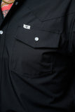 FERRELL MEN'S BLACK LONG SLEEVE SNAP SHIRT