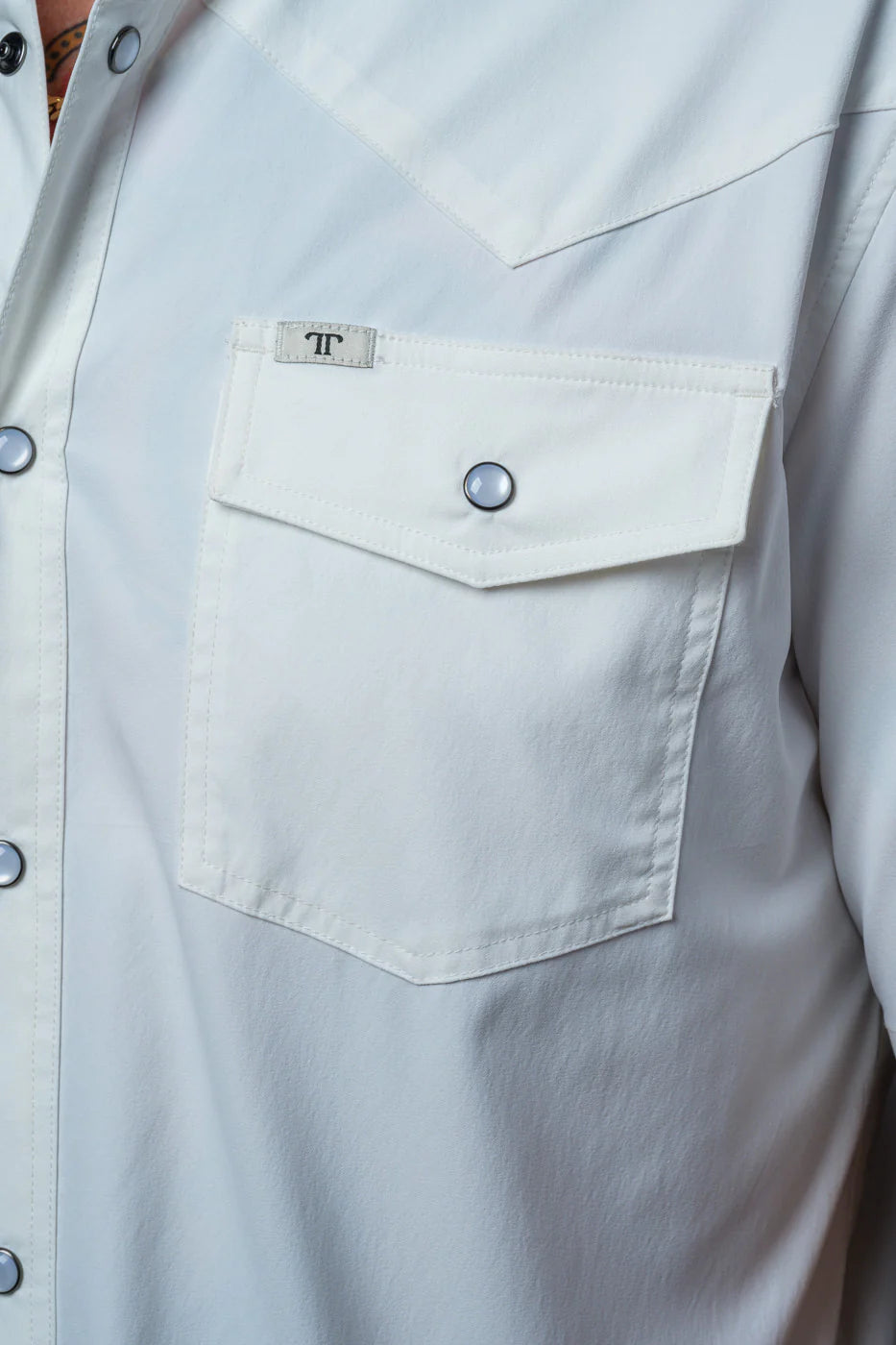 FERRELL MEN'S WHITE SHORT SLEEVE SNAP SHIRT