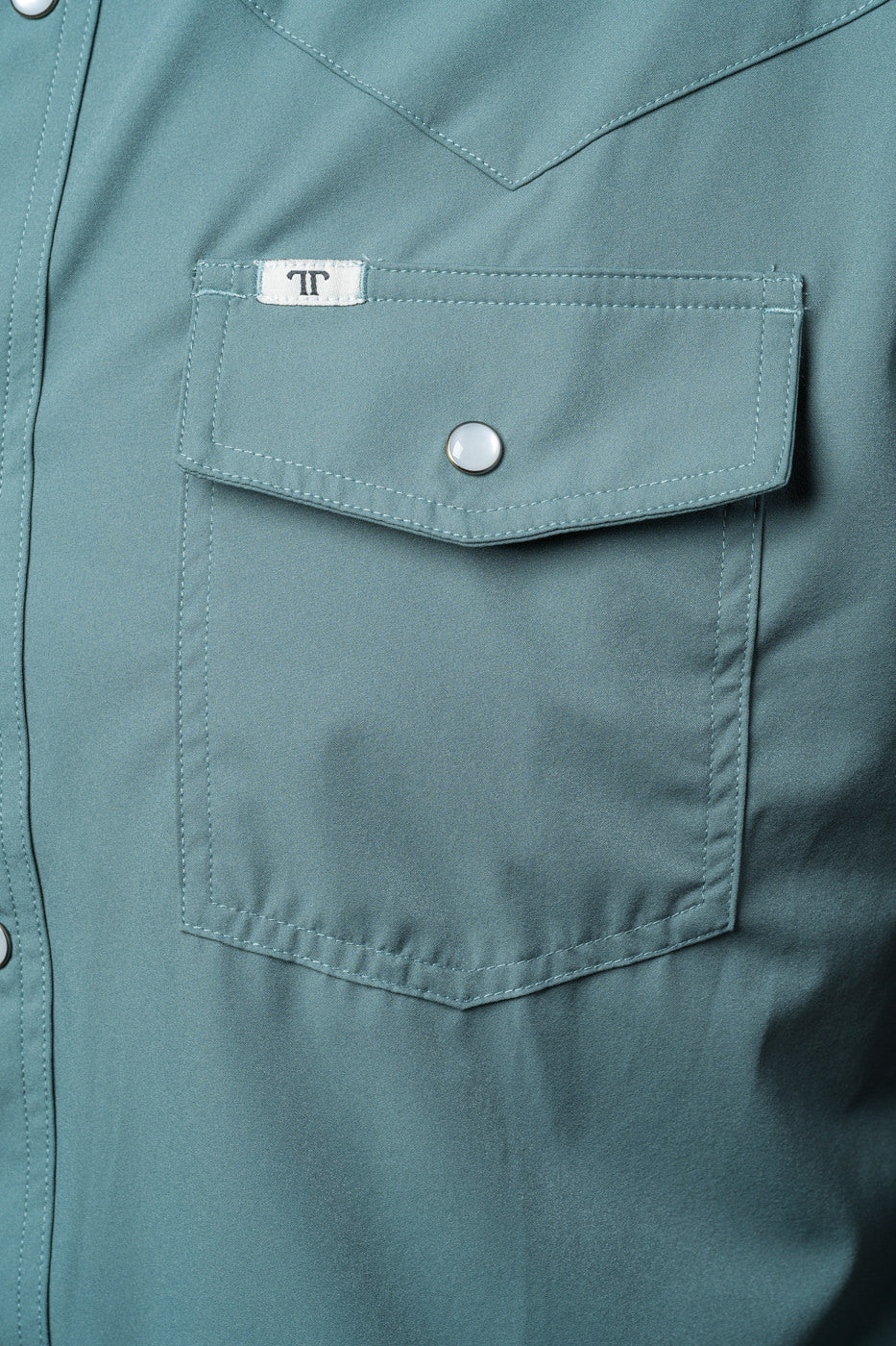 FERRELL MEN'S AQUA SHORT SLEEVE SNAP SHIRT