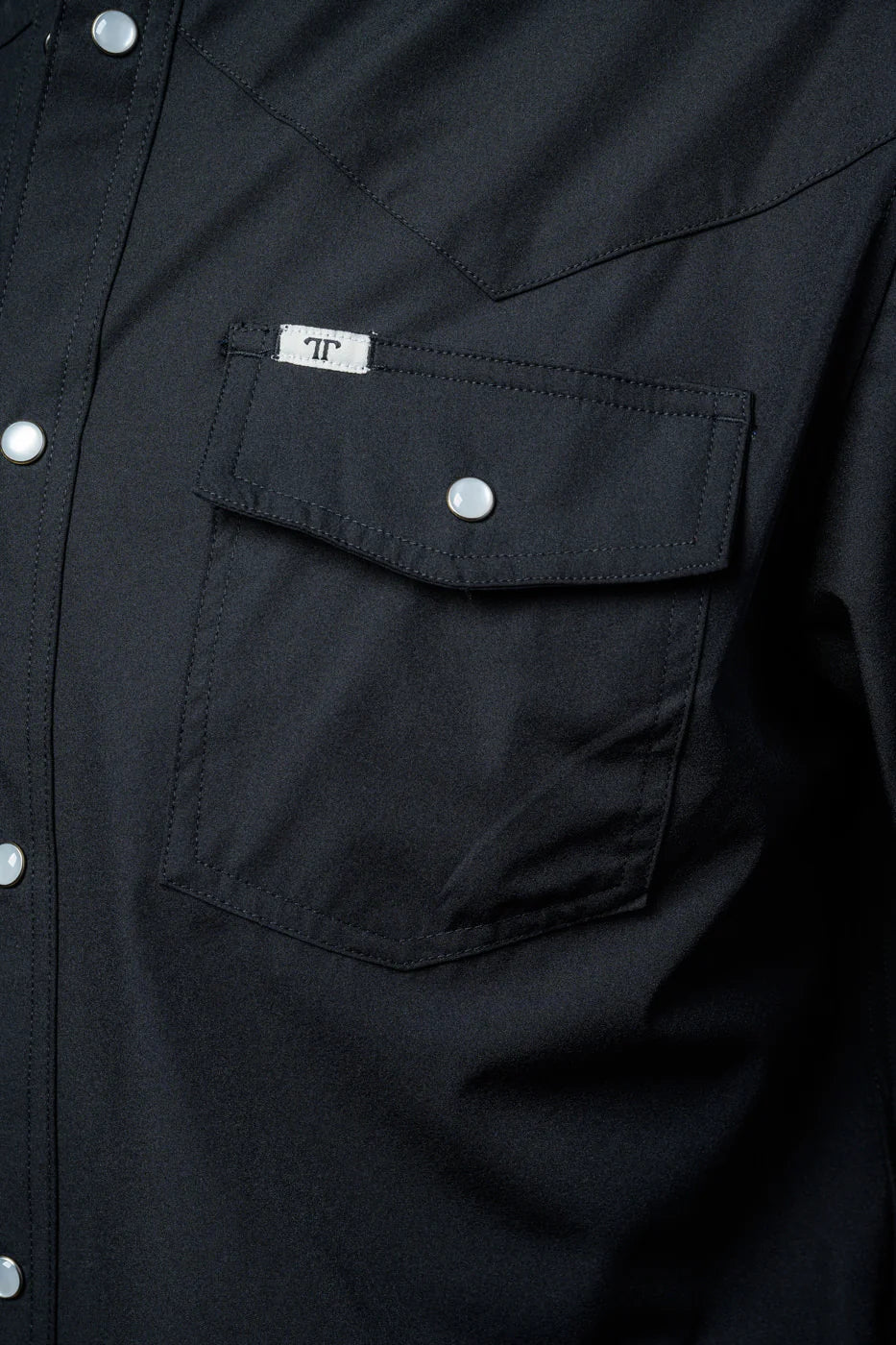 FERRELL MEN'S BLACK SHORT SLEEVE SNAP SHIRT