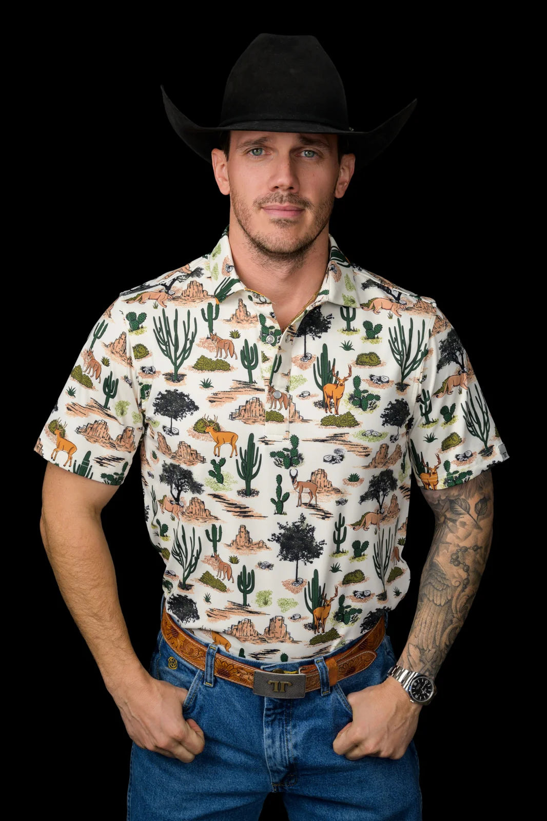 FERRELL MEN'S THE WILDER PEARL SNAP POLO