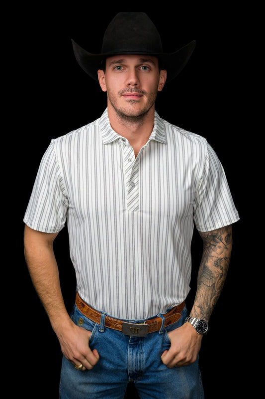 FERRELL MEN'S THE JACK PEARL SNAP POLO IN CREAM