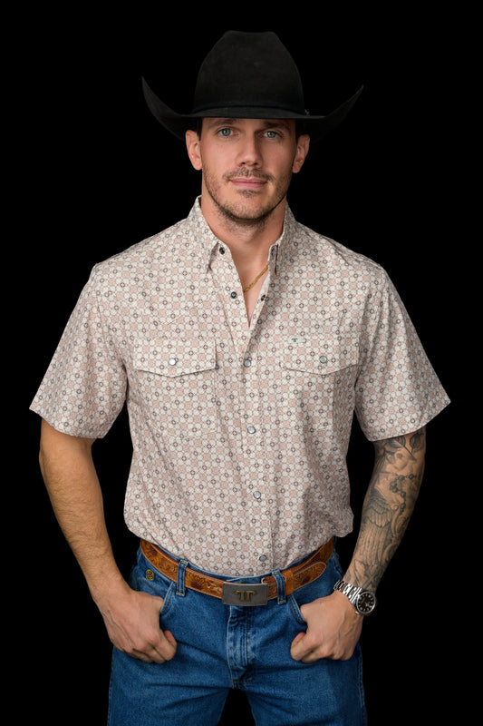 FERRELL MEN'S THE CALLEN SHORT SLEEVE PEARL SNAP SHIRT