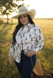 ROPING COWBOY LONGSLEEVE PEARL SNAP TOP