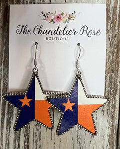 ORANGE, WHITE AND BLUE FLAG HOOK EARRINGS