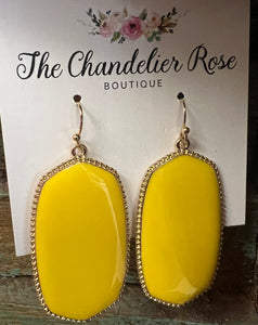 GOLD BACK DANGLE HOOP EARRINGS - YELLOW