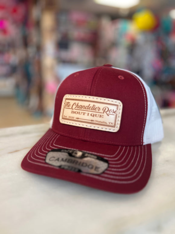 THE CHANDELIER ROSE BOUTIQUE CAP - Cardinal and White