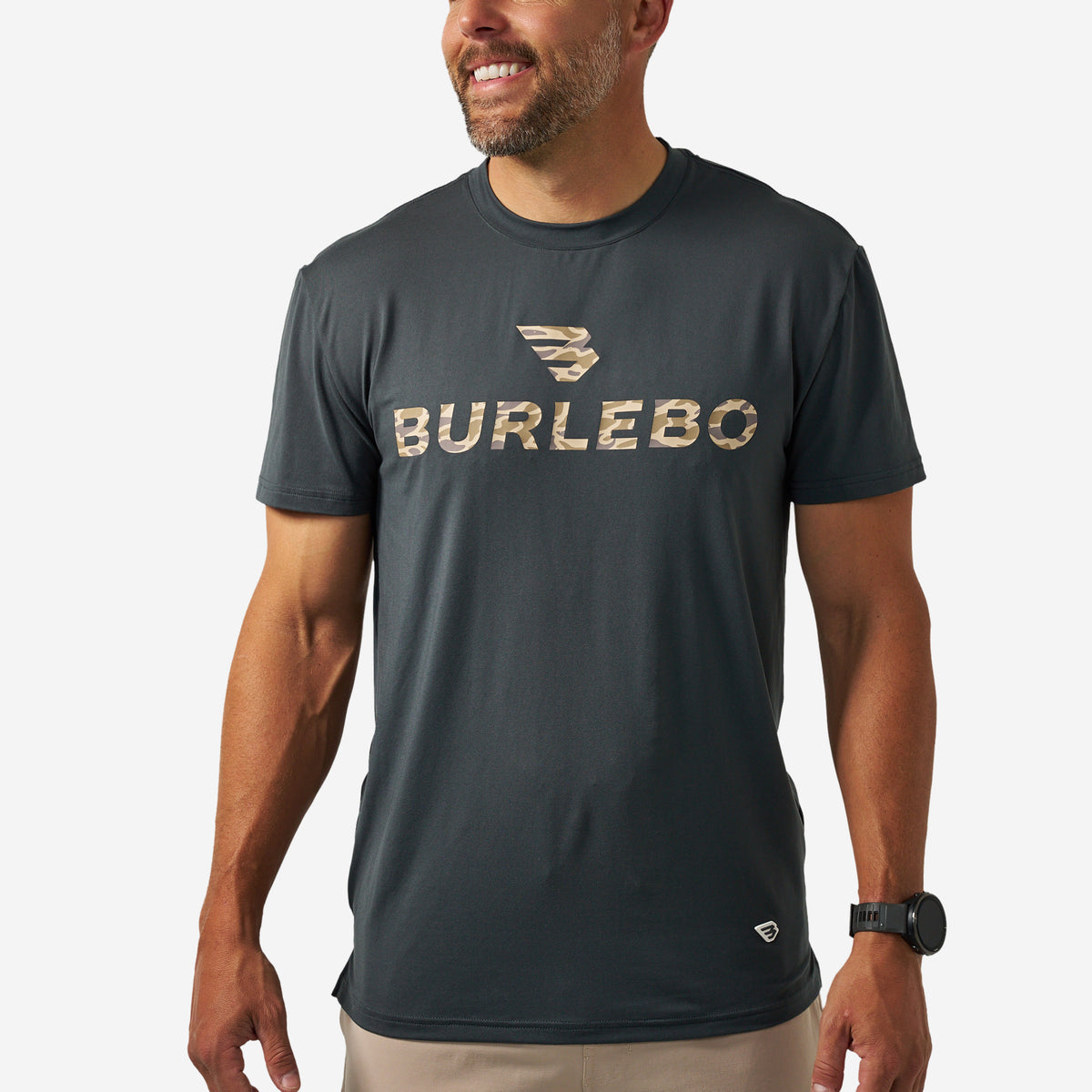 Burlebo GO TO TEE - FLYING B LOGO - GUN METAL GREY & GAUGE