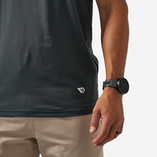 Burlebo GO TO TEE - FLYING B LOGO - GUN METAL GREY & GAUGE