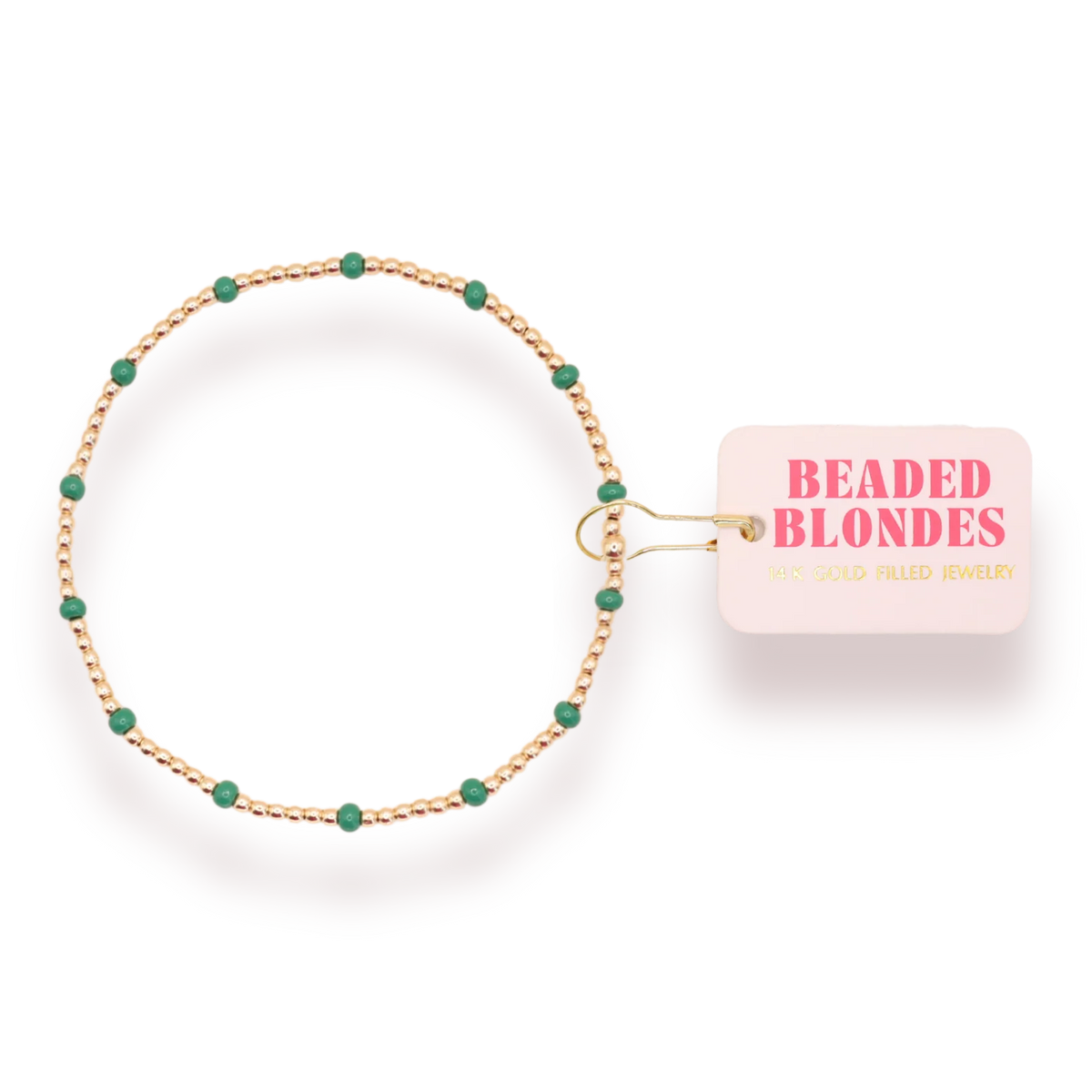 Beaded Blondes Green Dainty Poppi 6.75" Bracelet