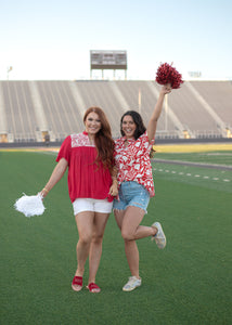 THE GABRIELLE TOP - RED AND WHITE