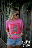 ROCKIN AROUND THE CHRISTMAS TREE TEE- HEATHER CHARITY PINK