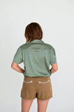 ARROW SATIN PEARL SNAP SHIRT - SOLID SAGE