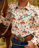 BUCKING HORSE PERFORMANCE LONG SLEECE PEARL SNAP