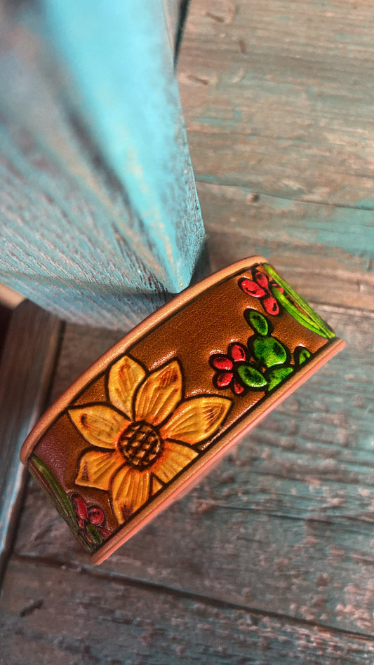 WESTERN CACTUS AND SUNFLOWER BRACELET