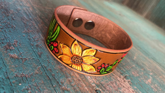 WESTERN CACTUS AND SUNFLOWER BRACELET