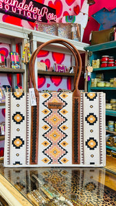 WRANGLER SOUTHWESTERN COFFEE WIDE TOTE