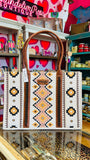 WRANGLER SOUTHWESTERN COFFEE WIDE TOTE