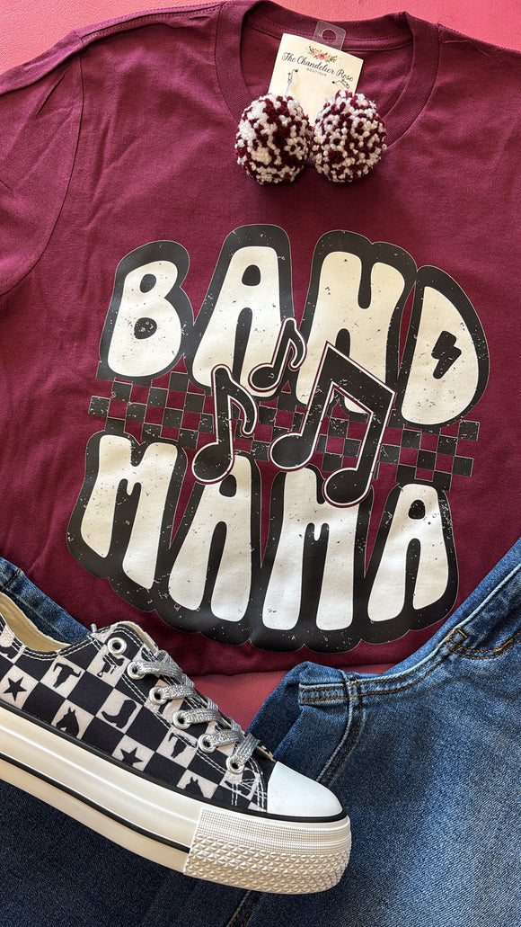 BAND MAMA TEE - MAROON