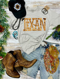 TEXAN IN BRONZE FOIL TEE - HEATHER DUST