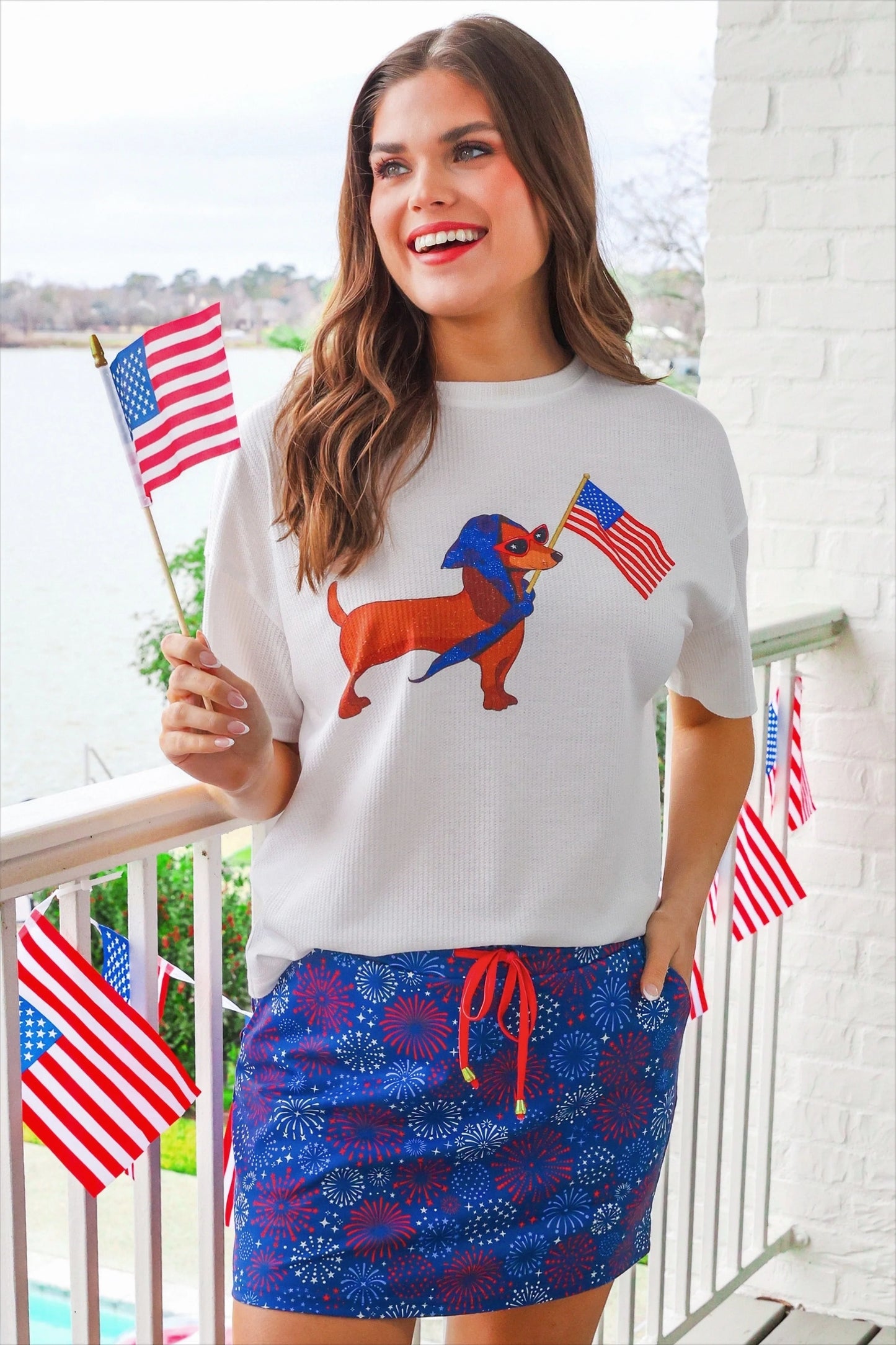 RED WHITE AND BOOM SKORT